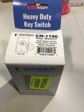 Cm-1190 Camden Cm1190 Key Switch Heavy Duty Stainless Steel Door Controls Cm-1190 Camden Cm1190 Key Switch Heavy Duty Stainless Steel Door Controls