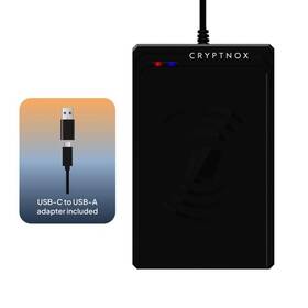 14443 Cryptnox 649992538127 Contactless Smart Card Reader Iso And Mifare Compliant Usb Type-c An