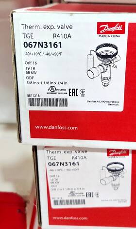 067n3161 Danfoss Thermostatic Expansion Valve Tge R410a 067n3161 Danfoss Thermostatic Expansion Valve Tge R410a