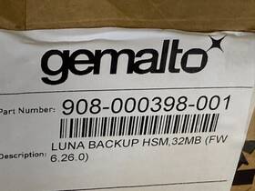 908-000398-001 Gemalto Now Thales Luna Backup Hsm 32mb Ltk-03 New Open Box