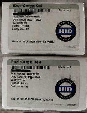 2080pmsmv Hid Iclass Clamshell Cards - 195 2 Boxes
