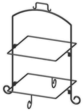 Wr-132 Iti Square Plate Stand Blk Iron 2 Tier 13in Wr-132 Iti Square Plate Stand Blk Iron 2 Tier 13in