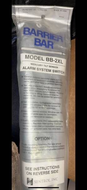 Sentrol Security Product Bb-2xl 1 Barrier Window New In Pouch Original Never Open With Mercure Switch