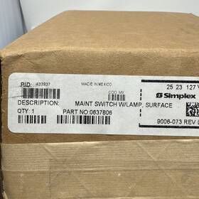 9006-073 Simplex 0637806 Part No. Maintenance Switch With Lamp Surface Mount