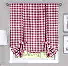Achim Buffalo Check Tie-up Curtain 42X63 Burgundy. Fixed Price $16.99.