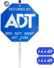 28" Adt Security Signs & Pcs Window Stickers - Heavy Duty Aluminum Yard. Fixed Price $19.66.