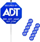 Adt Home Security Yard Sign (28") & 10-PIECE Window Decal Set 100% Aluminum. Fixed Price $33.34.