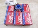 6 Pack American Combination Padlock A400K Key Controlled, Blue. Fixed Price $39.95.