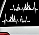 Camping Tent Kayak Heartbeat Decal Sticker For Car Window 2-COUNT Bg 530. Fixed Price $5.36.